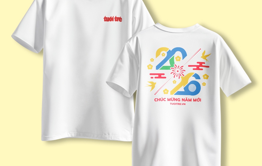 [A023] ÁO THUN TUỔI TRẺ "CHÚC MỪNG NĂM MỚI" - TRẮNG